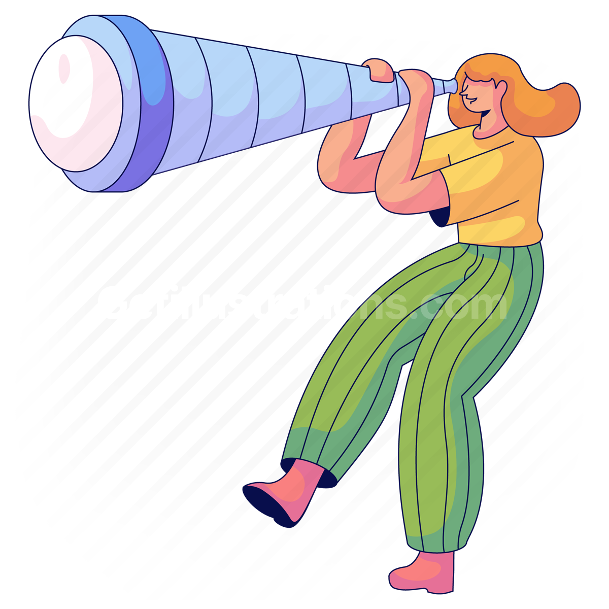 binoculars, telescope, view, vision, visible, discover, navigation, woman, people